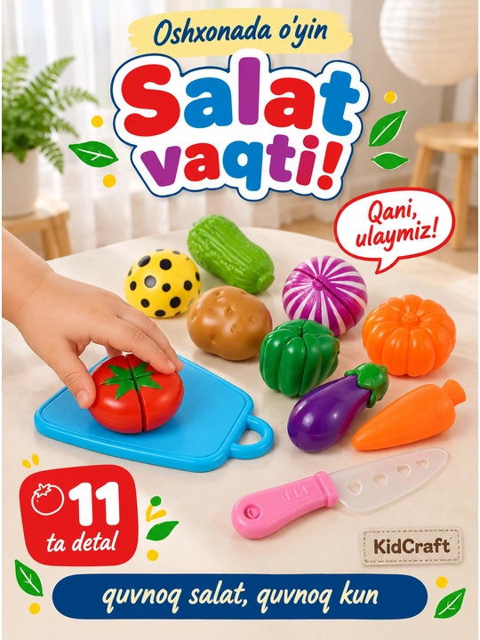 Игровой набор фрукты и овощи режем, на липучке - 