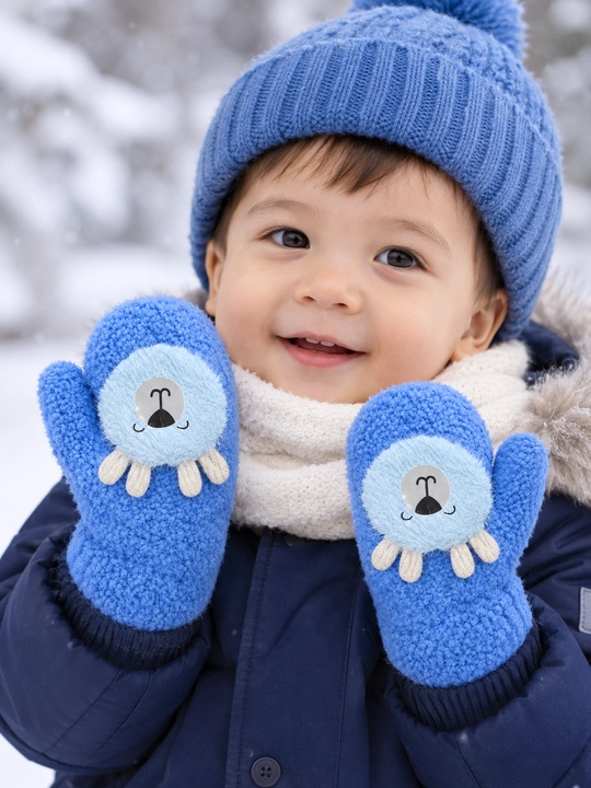 Зимние варежки детские ангора, теплые, мягкие, 0–3 года, до -30°C