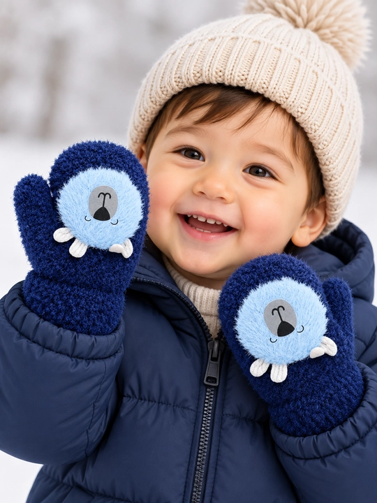 Зимние варежки детские ангора, теплые, мягкие, 0–3 года, до -30°C