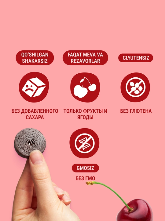 Фруктовая пастила BOB SNAIL roll, Яблоко-Вишня, 30 г