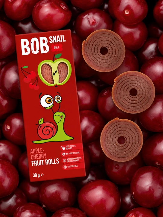 Фруктовая пастила BOB SNAIL roll, Яблоко-Вишня, 30 г