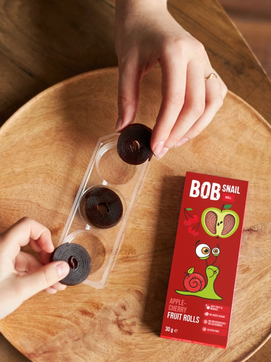 Фруктовая пастила BOB SNAIL roll, Яблоко-Вишня, 30 г