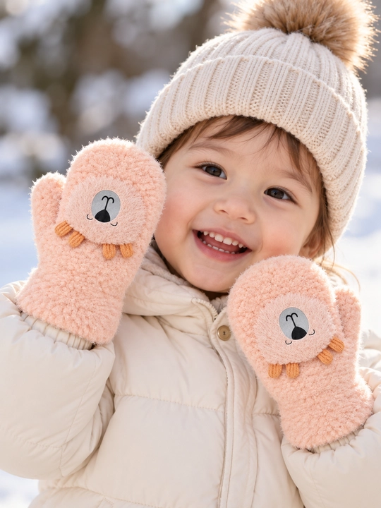 Зимние варежки детские ангора, теплые, мягкие, 0–3 года, до -30°C