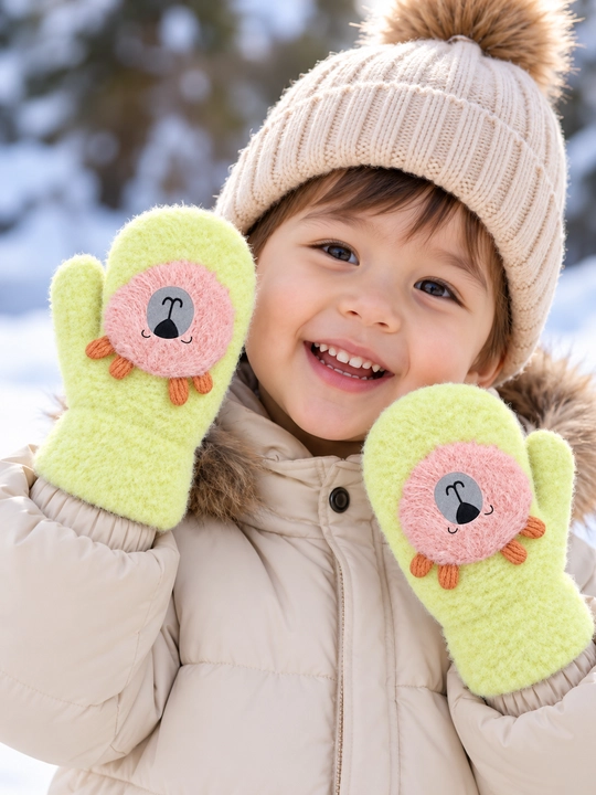 Зимние варежки детские ангора, теплые, мягкие, 0–3 года, до -30°C