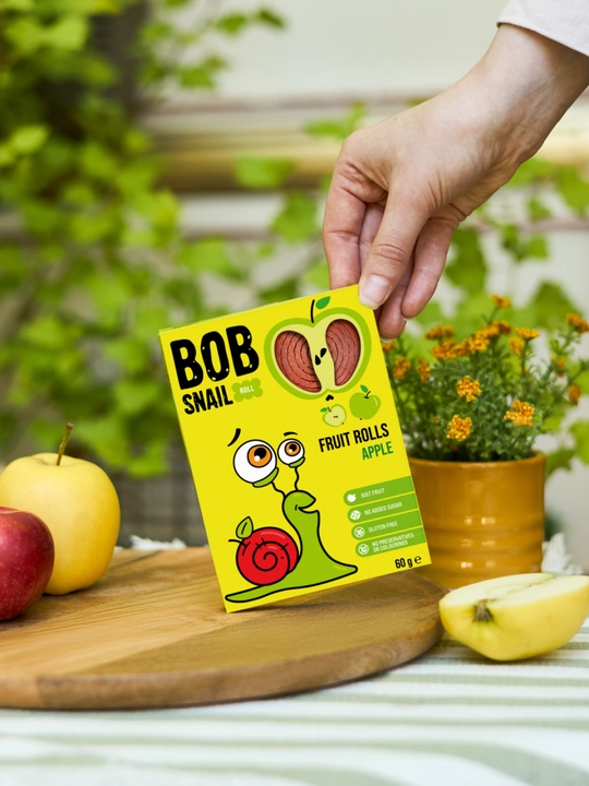 BOB SNAIL roll mevali pastilasi, Olmali, 60 g