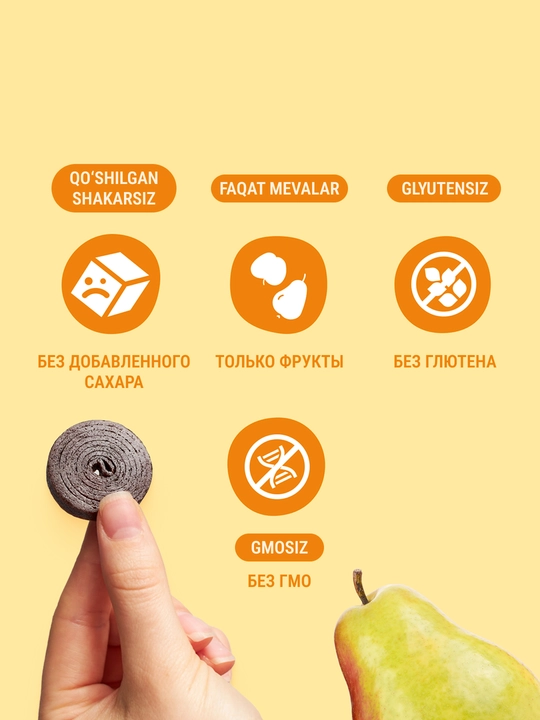 Фруктовая пастила BOB SNAIL roll, Яблоко-Груша, 60 г