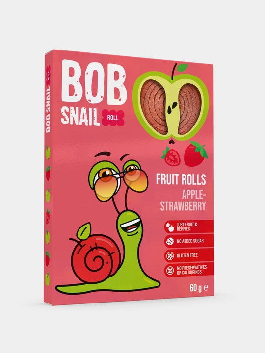 Фруктовая пастила BOB SNAIL roll, Яблоко-Клубника, 60 г