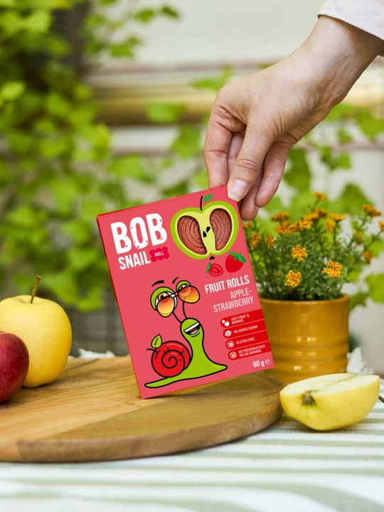 Фруктовая пастила BOB SNAIL roll, Яблоко-Клубника, 60 г