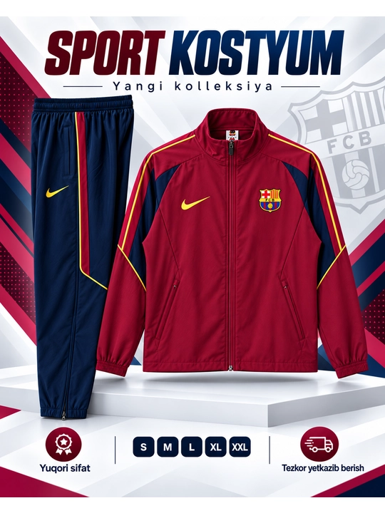 FC Barcelona sport kostyumi — kuz uchun - 