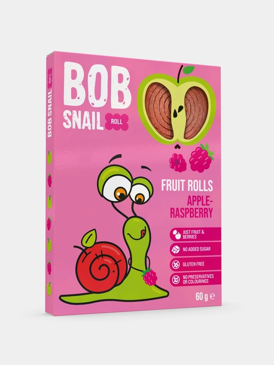 BOB SNAIL roll mevali pastilasi, Olma-malina, 60 g