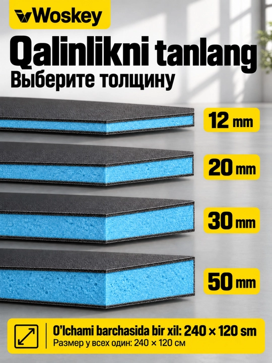 Сэндвич-панель XPS 240×120 см, облицовка FRP стеклопластик, 12–50 мм, WOSKEY