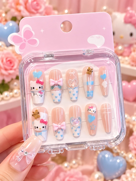 1 yoshdan 10 yoshgacha bo‘lgan qizlar uchun uzun va kalta yasama tirnoqlar