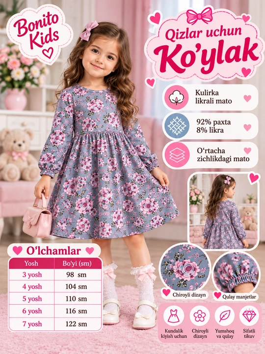 Qizlar uchun ko‘ylak - 