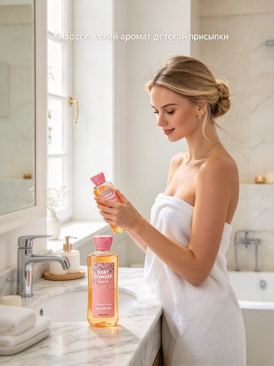 Baby Powder dush geli, bolalar kukuni hidi