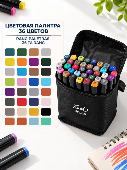 Ikki tomonlama sketch markerlar, bolalar va kattalar uchun