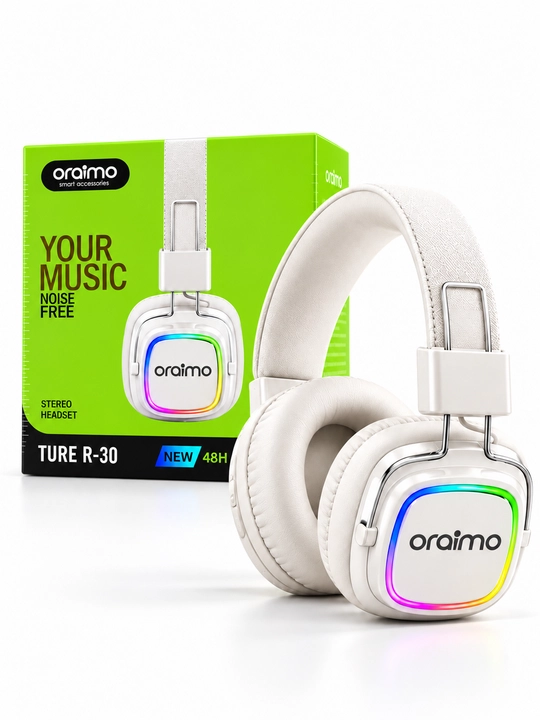 Oraimo TURE R-30 RGB yoritkichli stereo quloqchin, qora