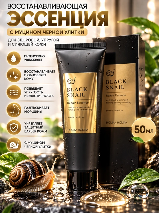 Holika Holika Black Snail Repair Essence — восстанавливающая эссенция - 
