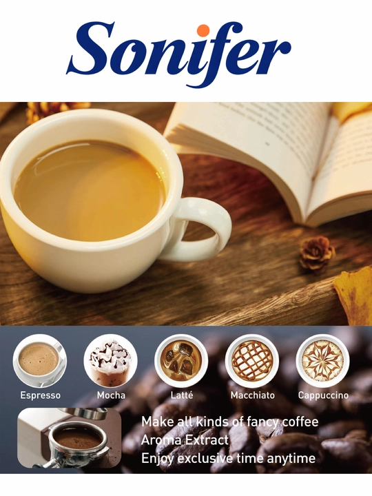 Kofe mashina, Sonifer SF-3575 avtomatik espresso, 1350 Vt, 20 Bar, 1.5 L