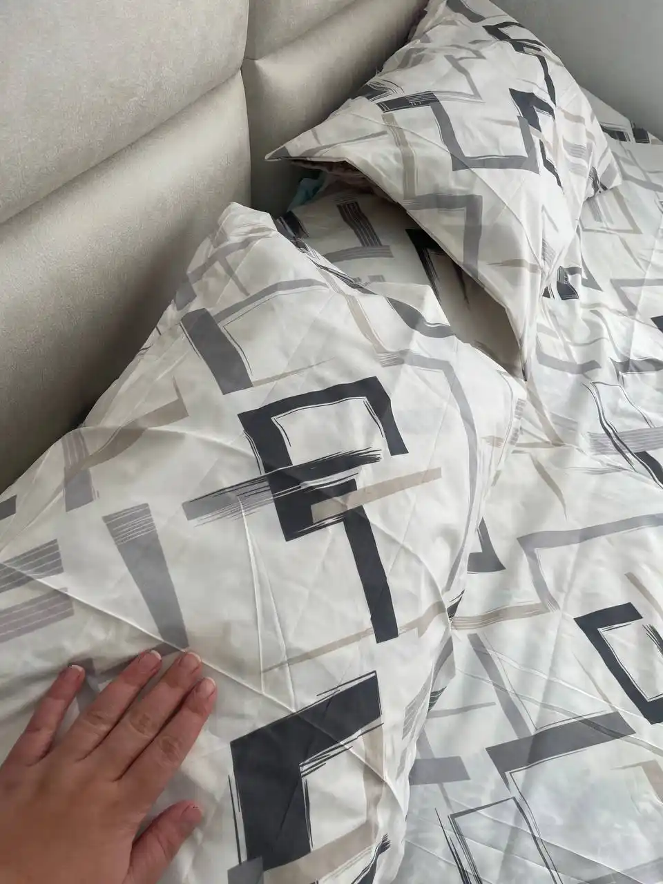 Комплект постельного белья 1 и 2 спальный, геометрия, мягкий хлопок