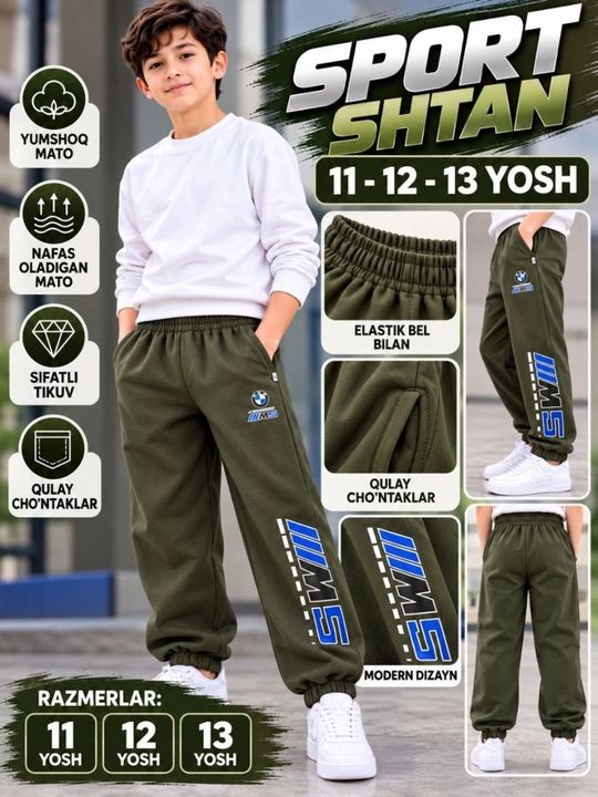 O'g'il bolalar uchun issiq sport shimi (11-13 yosh), nachosli va qulay - 