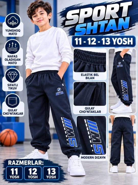 O'g'il bolalar uchun issiq sport shimi (11-13 yosh), nachosli va qulay - 