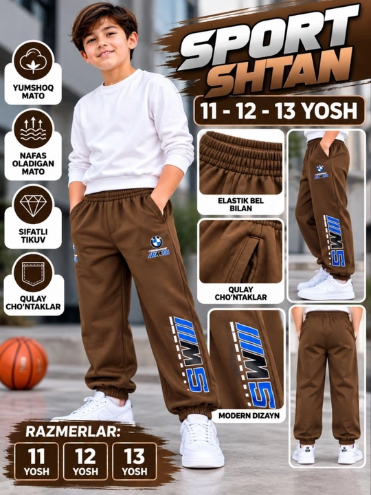 O'g'il bolalar uchun issiq sport shimi (11-13 yosh), nachosli va qulay - 