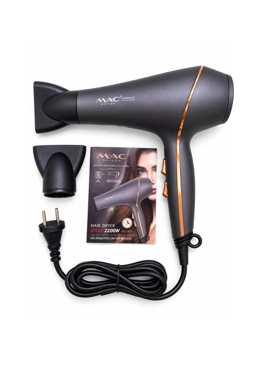 Professional fen soch quritgich MAC, quritish va turmaklash uchun, 2600W