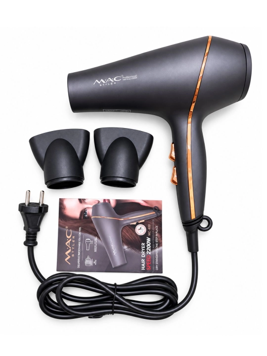 Professional fen soch quritgich MAC, quritish va turmaklash uchun, 2600W
