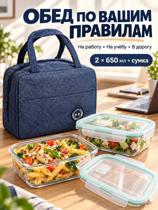 Lanchboks termos sumkali, zanglamas po‘lat, 2 dona, issiq ovqatlar uchun