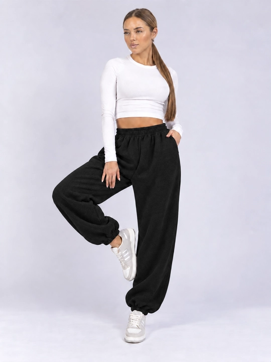 Ayollar uchun keng jogger shim GEM STYLE, bel va pochasi rezinkali, cho‘ntakli