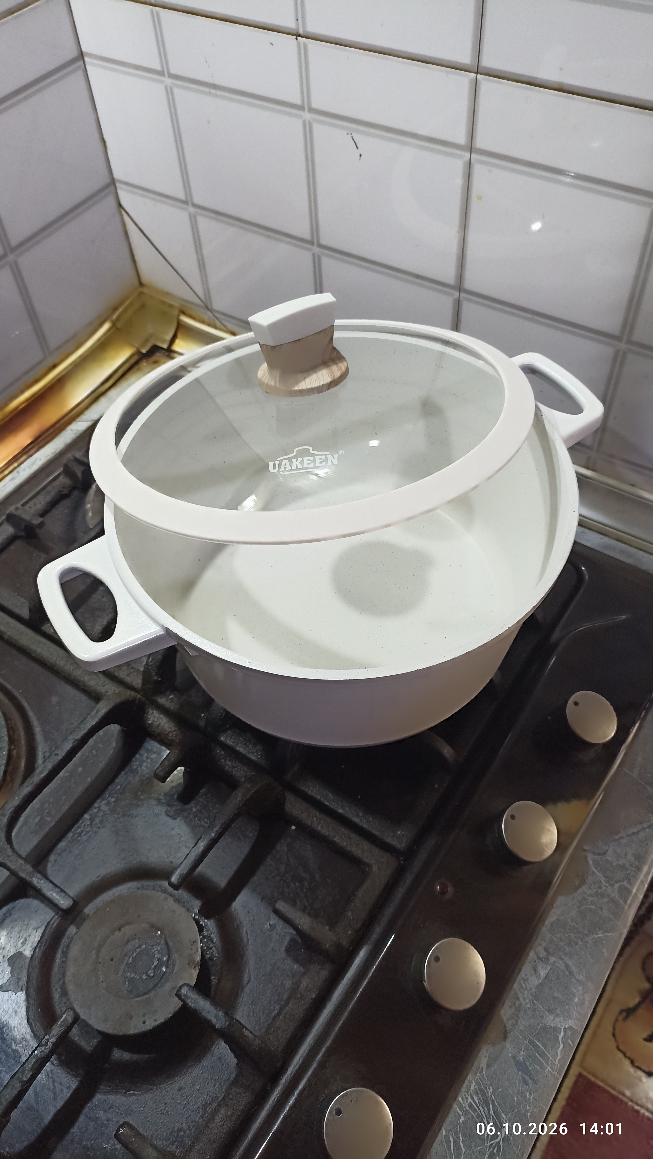 Казан UAKEEN, кастрюля, стеклянная крышка, гранитное антипригарное покрытие, 4,5/5,4/6,5 л