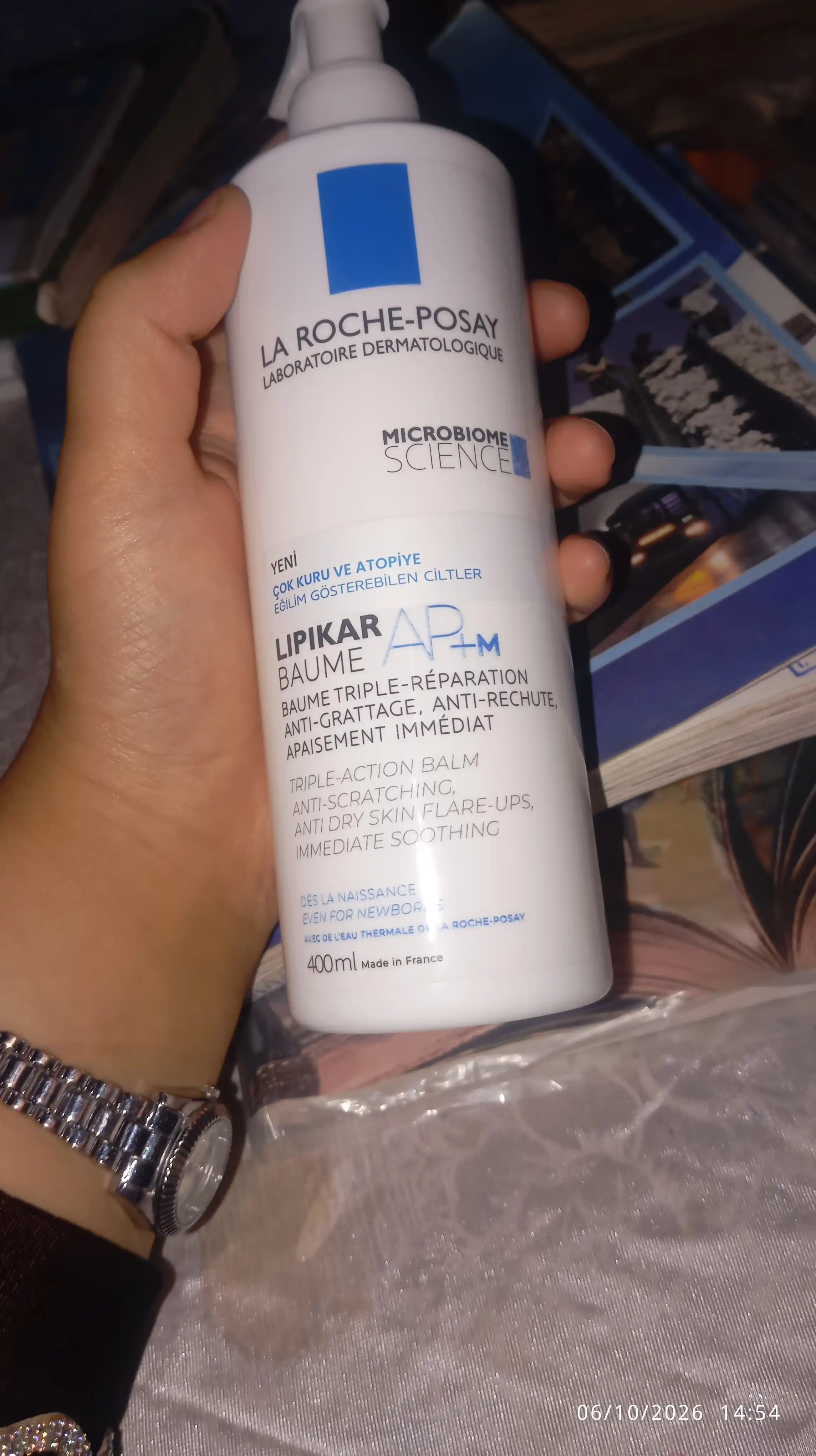 Juda quruq va sezgir teri uchun Lipikar Baume AP+M balzam oilaviy foydalanish uchun, 400 ml