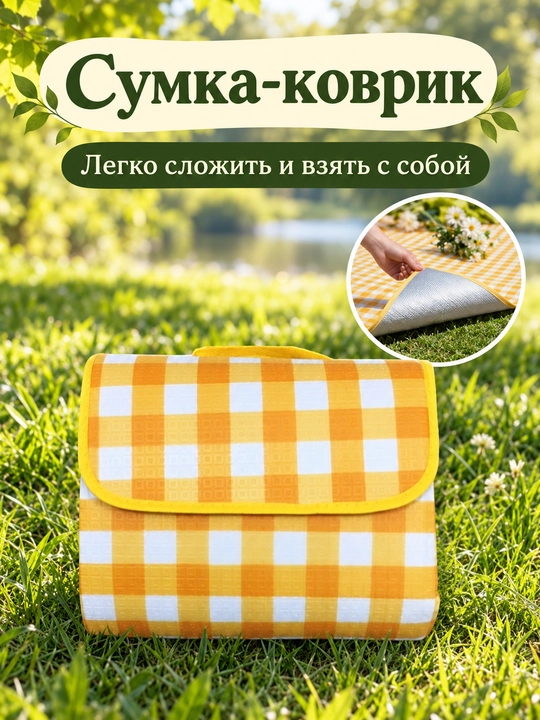 Туристический складной коврик для пляжа, пикника и отдыха на природе