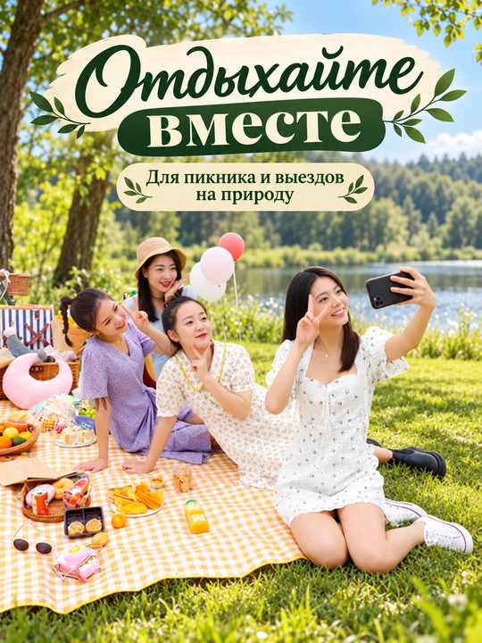 Туристический складной коврик для пляжа, пикника и отдыха на природе