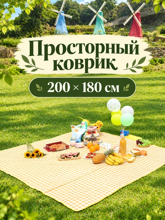 Туристический складной коврик для пляжа, пикника и отдыха на природе