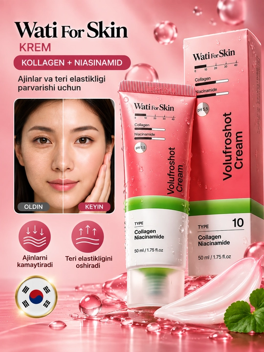 Крем Wati For Skin Collagen Niacinamide Volufroshot против морщин, 50 мл - 