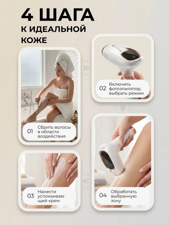 Cronier Фотоэпилятор для лица, зоны бикини и тела, ресурс 999 999 вспышек
