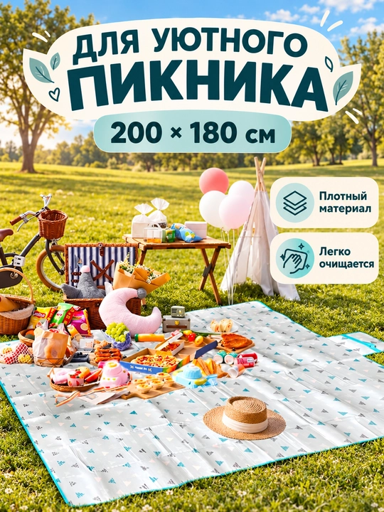 Туристический складной коврик для пляжа, пикника и отдыха на природе