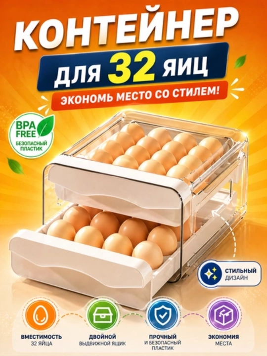 Tuxum saqlash uchun konteyner, muzlatgich uchun avtomatik tushuvchi tuxumdon, Tuxumdon - 