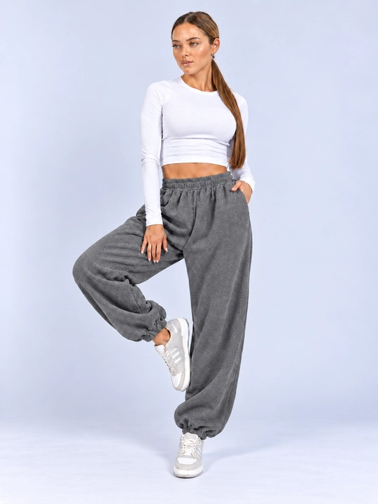 Ayollar uchun keng jogger shim GEM STYLE, bel va pochasi rezinkali, cho‘ntakli
