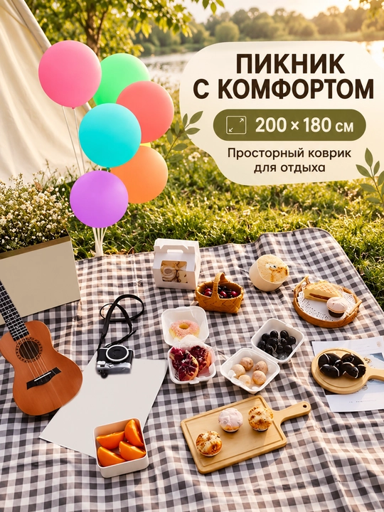 Туристический складной коврик для пляжа, пикника и отдыха на природе