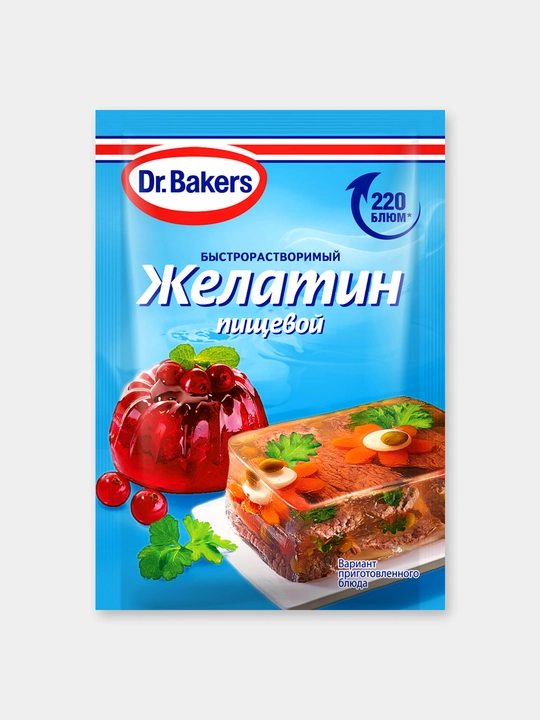Желатин пищевой Dr.Bakers быстрорастворимый, 10 г