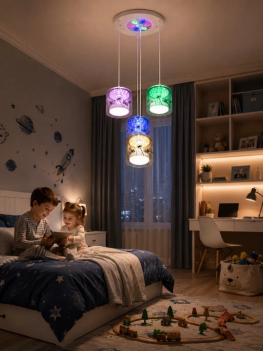 4 plafonli LED osma lyustra, zamonaviy shift lyustrasi, 3 xil yorug‘lik rejimi