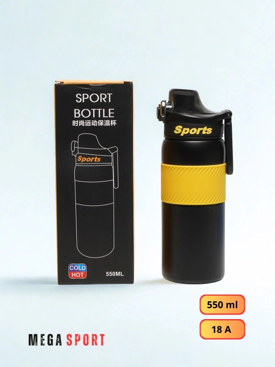 Suv, choy va qahva uchun sport termosi, zanglamaydigan po‘lat qopqoq, hajmi 550-600 ml