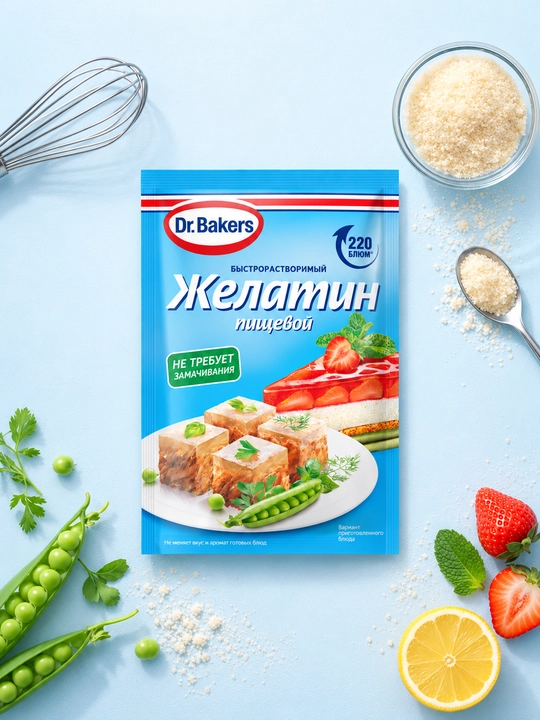 Быстрорастворимый желатин Dr. Bakers, 30 г