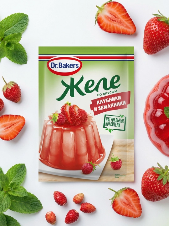 Желе клубника и земляника Dr. Bakers, 45 г