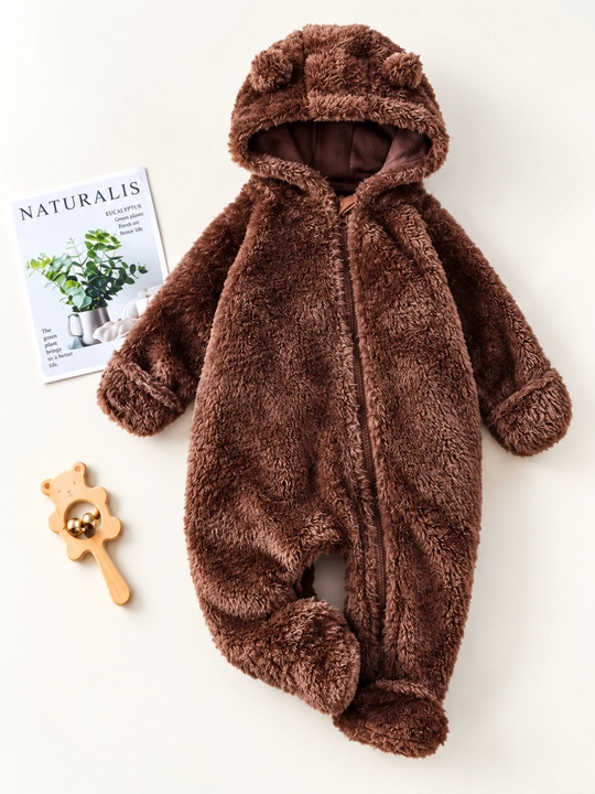 Комбинезон для новорождённых, Teddy Bear, мягкий зимний комбинезон для малыша