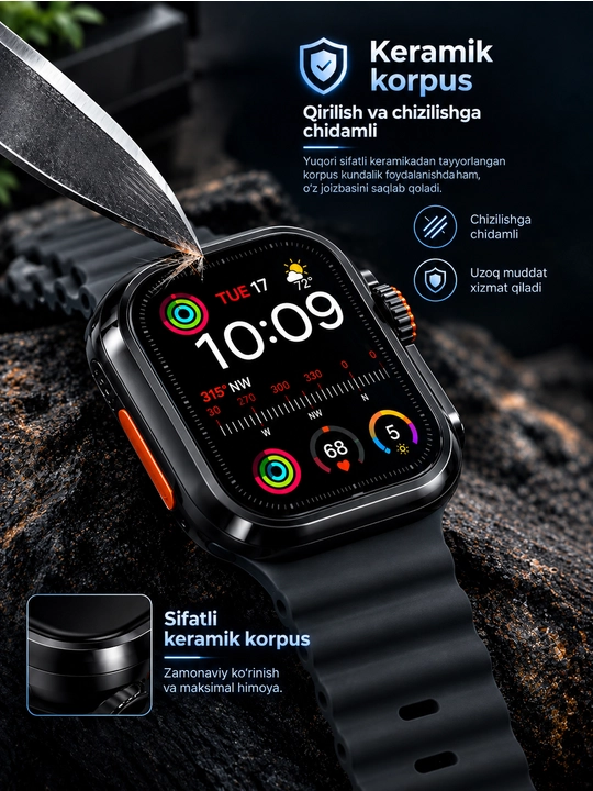Apple WATCH Ultra 3 49 mm(1:1 lux copy) —  умные часы, oled дисплей