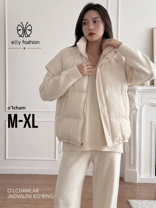Jiletka ayollar uchun bezrukavka, issiq, trikotaj yengli — ELLY FASHION - 