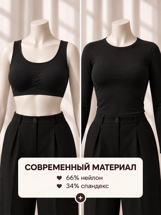Набор женских бесшовных бюстгальтеров-топов, 3 шт, M–2XL